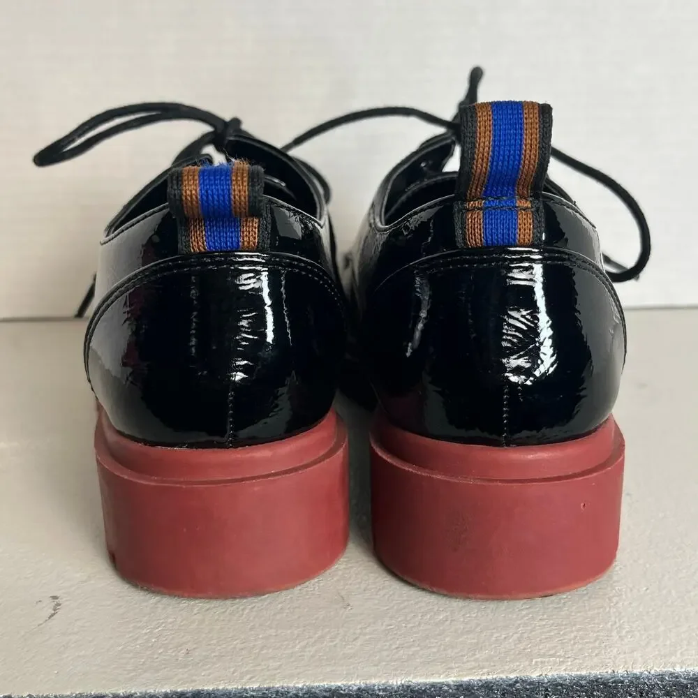 Mix No 6 Black Patent Platform Oxfords Size 7